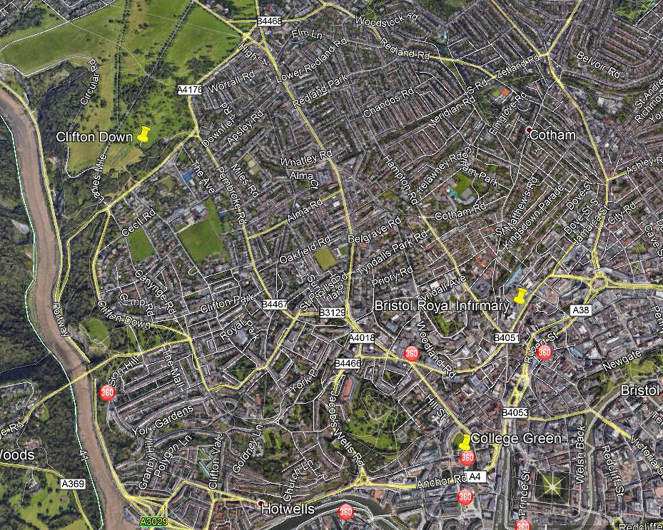View showing Clifton Down